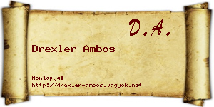 Drexler Ambos névjegykártya